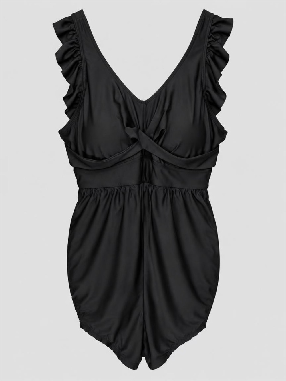 NWT BloomChic Black Ruffle Swim Shoulder Romper - 18/20